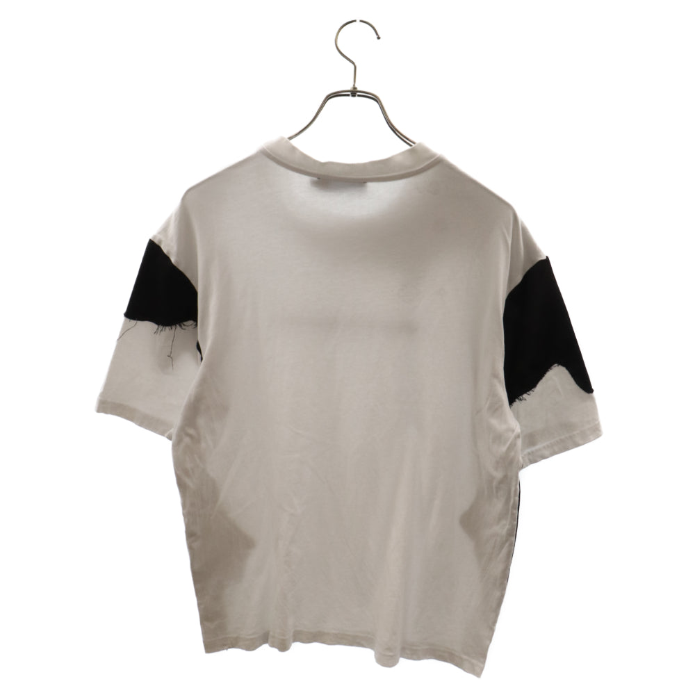 ANTONIO VATTEV(アントニオ バッテフ) フロント刺繍ドッキング クルーネック半袖Tシャツ ブラック/ホワイト