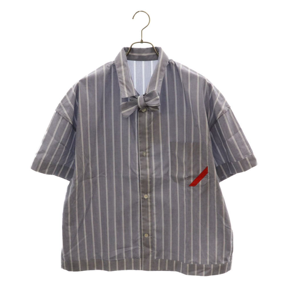 PHINGERIN(フィンガリン) タイストライプ半袖シャツ PD-232-FALST-BAGGAE ブルー