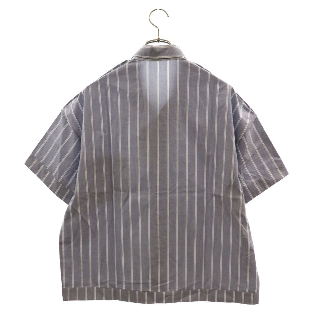 PHINGERIN(フィンガリン) タイストライプ半袖シャツ PD-232-FALST-BAGGAE ブルー