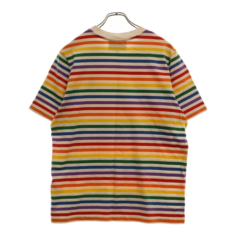 CASABLANCA(カサブランカ) 23SS Rainbow Stripe Tee MS23-JTS-001-07 レインボー ストライプボーダー半袖Tシャツ マルチカラー