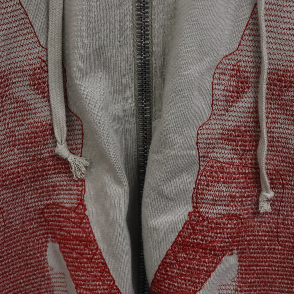 Rick Owens(リックオウエンス) 24SS RU01D3248BAEM6 0908 LIDO ロン刺繍 オーバーサイズ ジップアップパーカー ベージュ