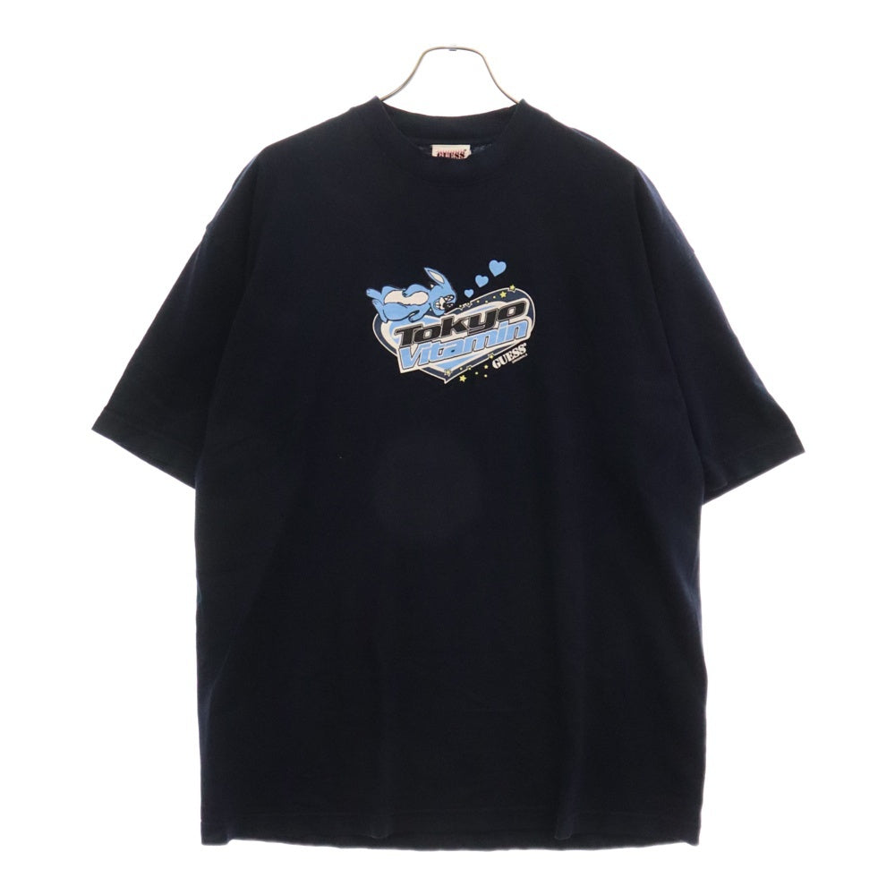 Guess Originals(ゲスオリジナルス) ×tokyovitamin トウキョウビタミン ロゴプリントオーバーサイズ半袖Tシャツ ネイビー