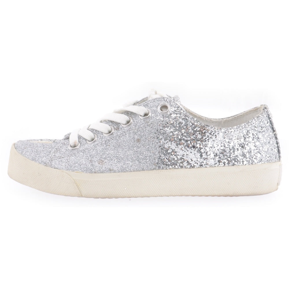 Maison Margiela(メゾンマルジェラ) 22 ラメグリッター タビシューズ 足袋 ローカットスニーカー シルバー/ホワイト レディース