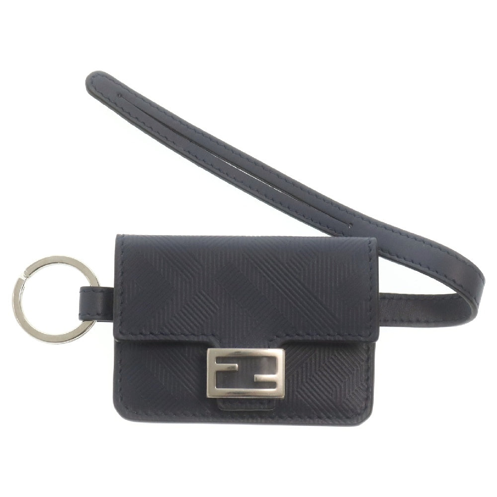 FENDI(フェンディ) 7AS121 バゲット ストラップ付 カードホルダー ネイビー レザー