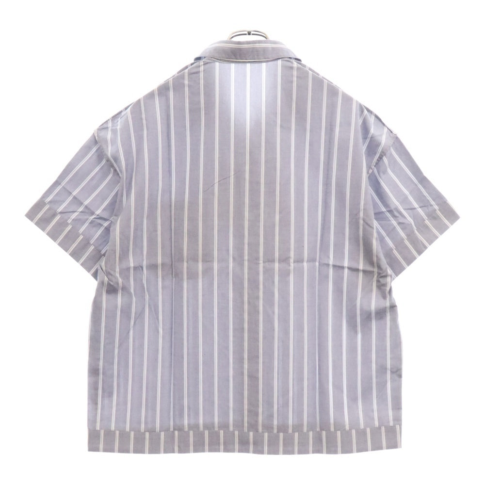 PHINGERIN(フィンガリン) 胸ポケット ストライプ 半袖シャツ ブルー PD-232-FALST-BAGGAGE