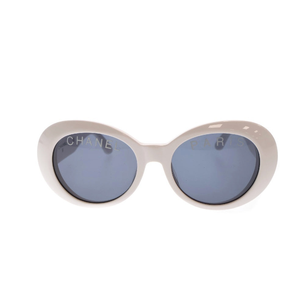 CHANEL(シャネル) サングラス ココマーク オーバル レンズロゴ 01947 10601 ホワイト ゴールド金具