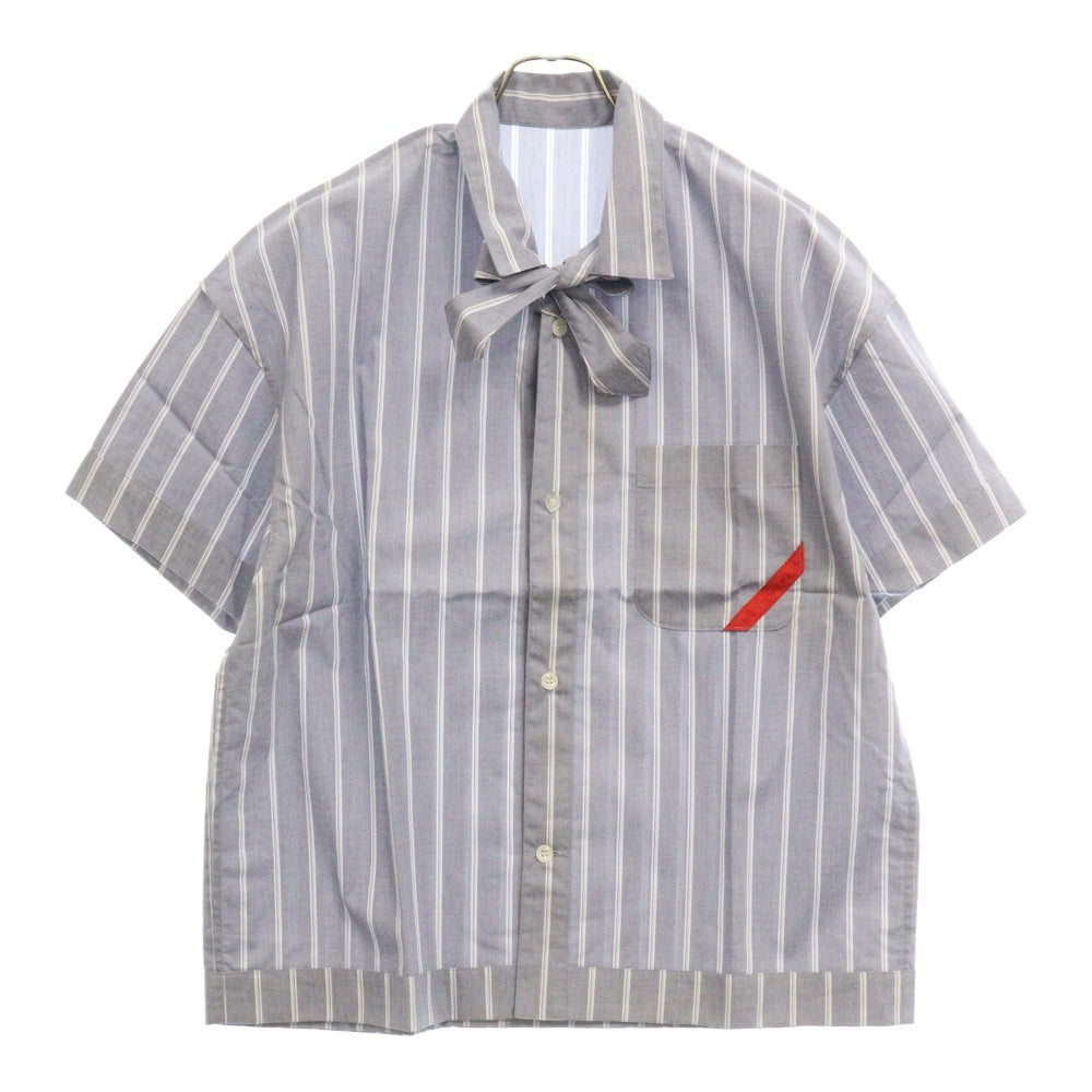 PHINGERIN(フィンガリン) 胸ポケット ストライプ 半袖シャツ ブルー PD-232-FALST-BAGGAGE