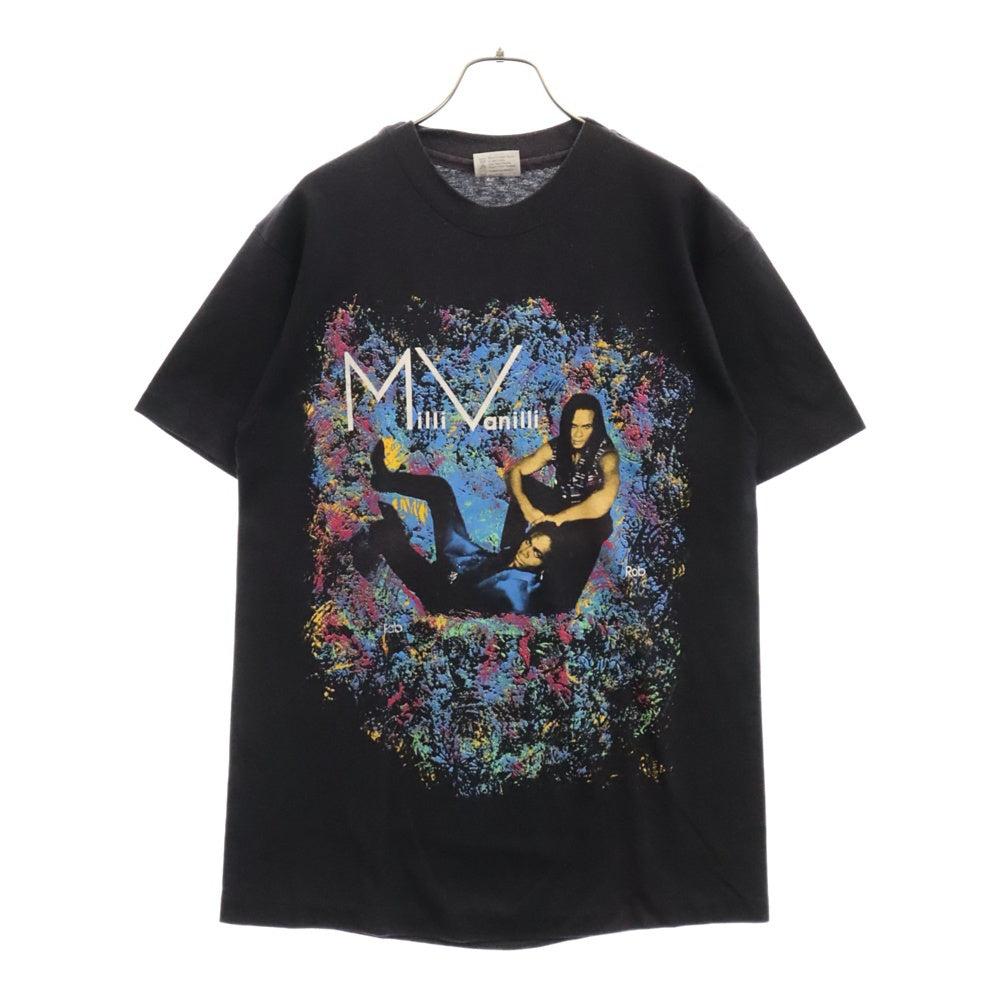 VINTAGE(ヴィンテージ) 90S Hanes Milli Vanilli Tee ミリ ヴァニリ 半袖クルーネックTシャツ ブラック