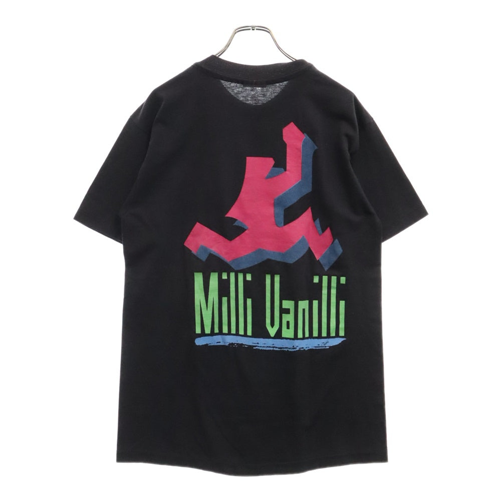 VINTAGE(ヴィンテージ) 90S Hanes Milli Vanilli Tee ミリ ヴァニリ 半袖クルーネックTシャツ ブラック