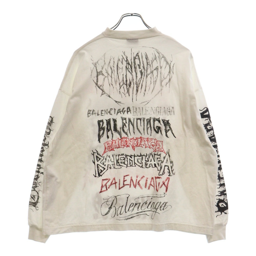 BALENCIAGA(バレンシアガ) 24SS DIY METAL L/S T-SHIR 699191 TPVO2 ディーアイワイ メタルロゴ 長袖カットソー ホワイト