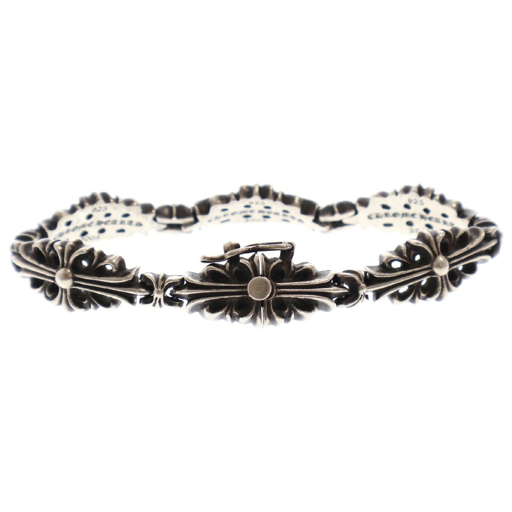 CHROME HEARTS(クロムハーツ) FLRL CRS LINK フローラルクロスリンク シルバーブレスレット 5LINK