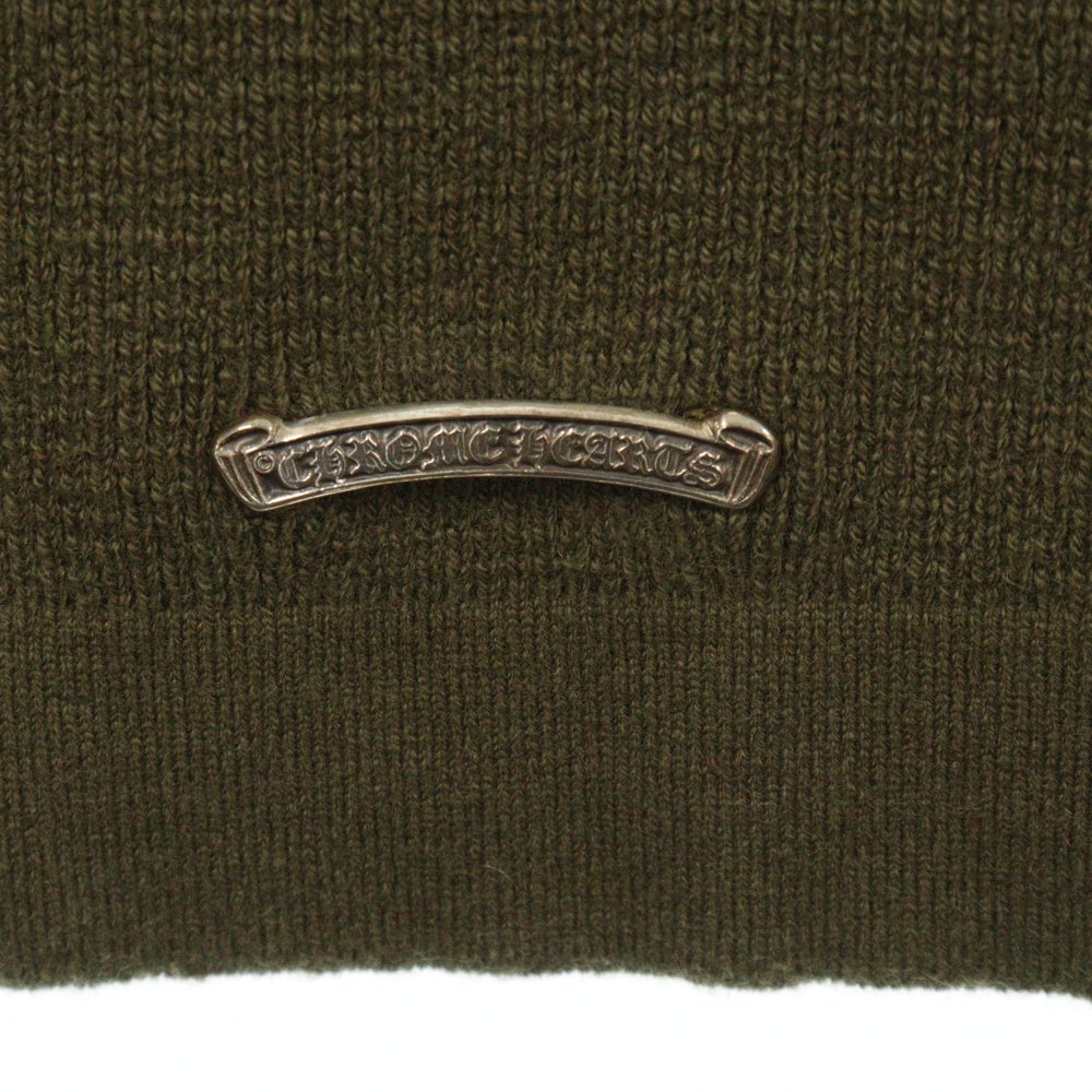 CHROME HEARTS(クロムハーツ) ダガー刺繍 クルーネックカシミヤニット セーター ブラウン