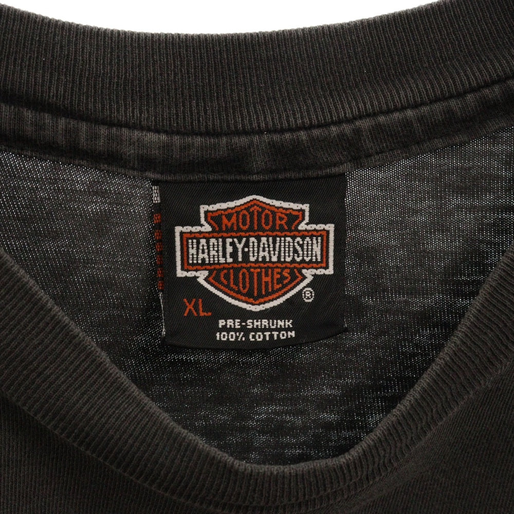 HARLEY DAVIDSON(ハーレーダビッドソン) 90s VINTAGE 1992 WEST BABYLON LONG ISLAND バイク ロゴ両面プリント半袖Tシャツ ブラック