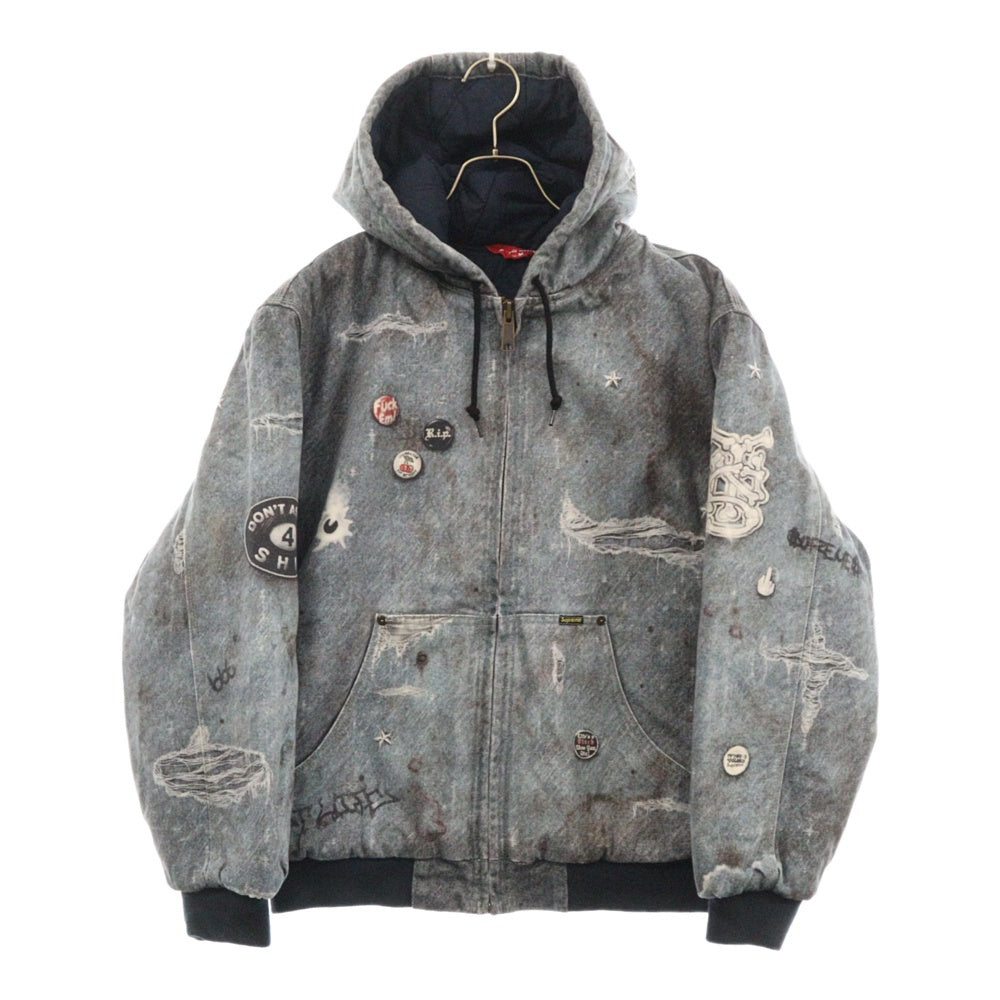 SUPREME(シュプリーム) 24AW HJR Trompe Loeil Hooded Work Jacket トロンプルイユ フーデッドワークジャケット ブルー