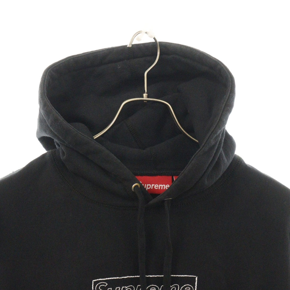 SUPREME(シュプリーム) 21SS KAWS Chalk Logo Hooded Sweatshirt カウズ チョークボックロゴプルオーバーフーディーパーカー ブラック