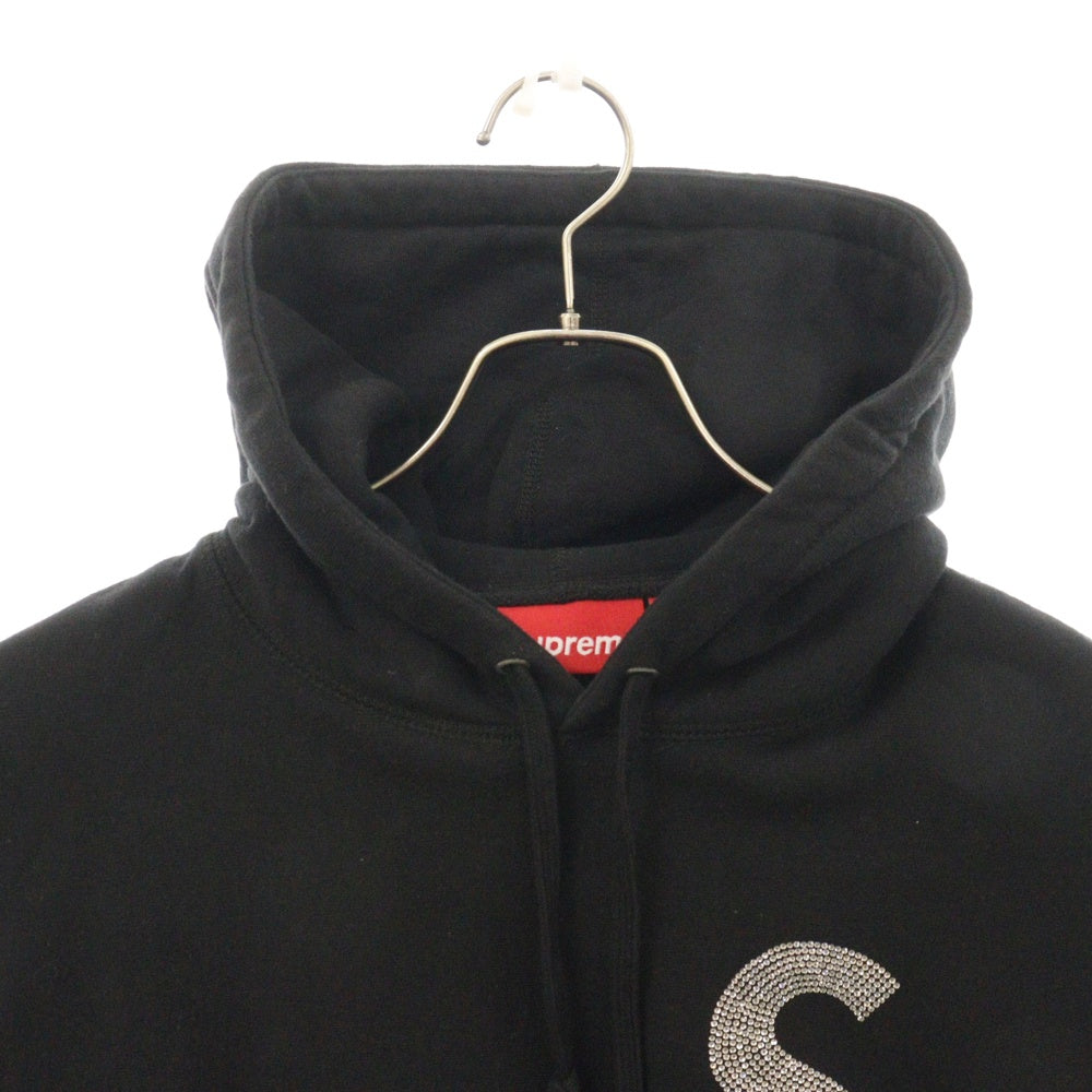 SUPREME(シュプリーム) 21SS Swarovski S Logo Hooded Sweatshirt スワロフスキー Sロゴ プルオーバーフーディーパーカー ブラック