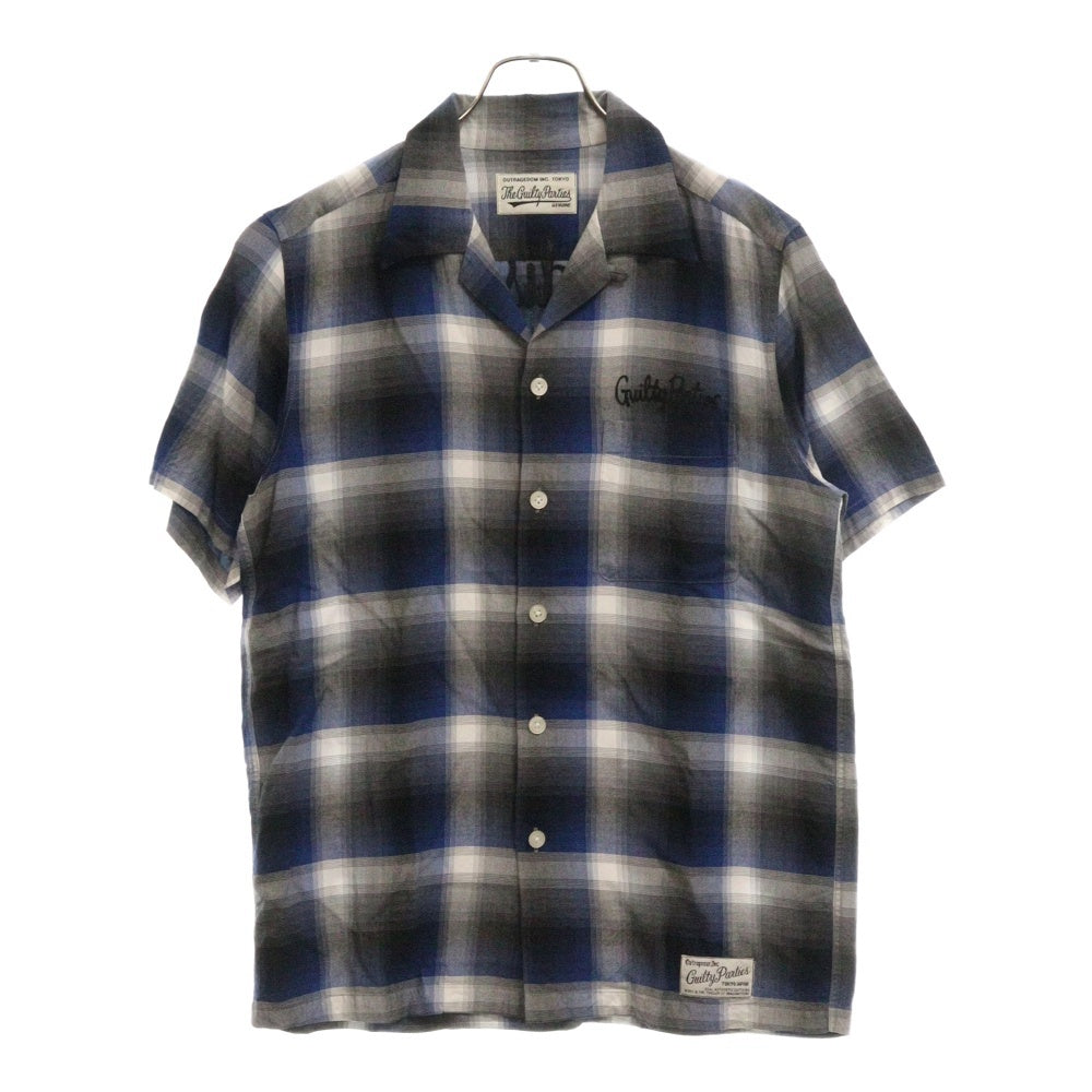WACKO MARIA(ワコマリア) 12SS オープンカラーレーヨンチェック半袖シャツ 12SS-OMB-13 ブルー