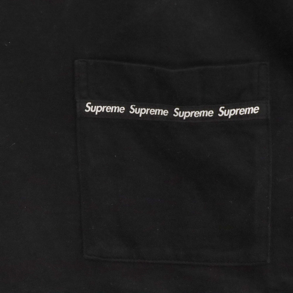 SUPREME(シュプリーム) 16SS Woven Tape L/S Pocket Tee ウーブンテープ ポケット長袖Tシャツ ブラック