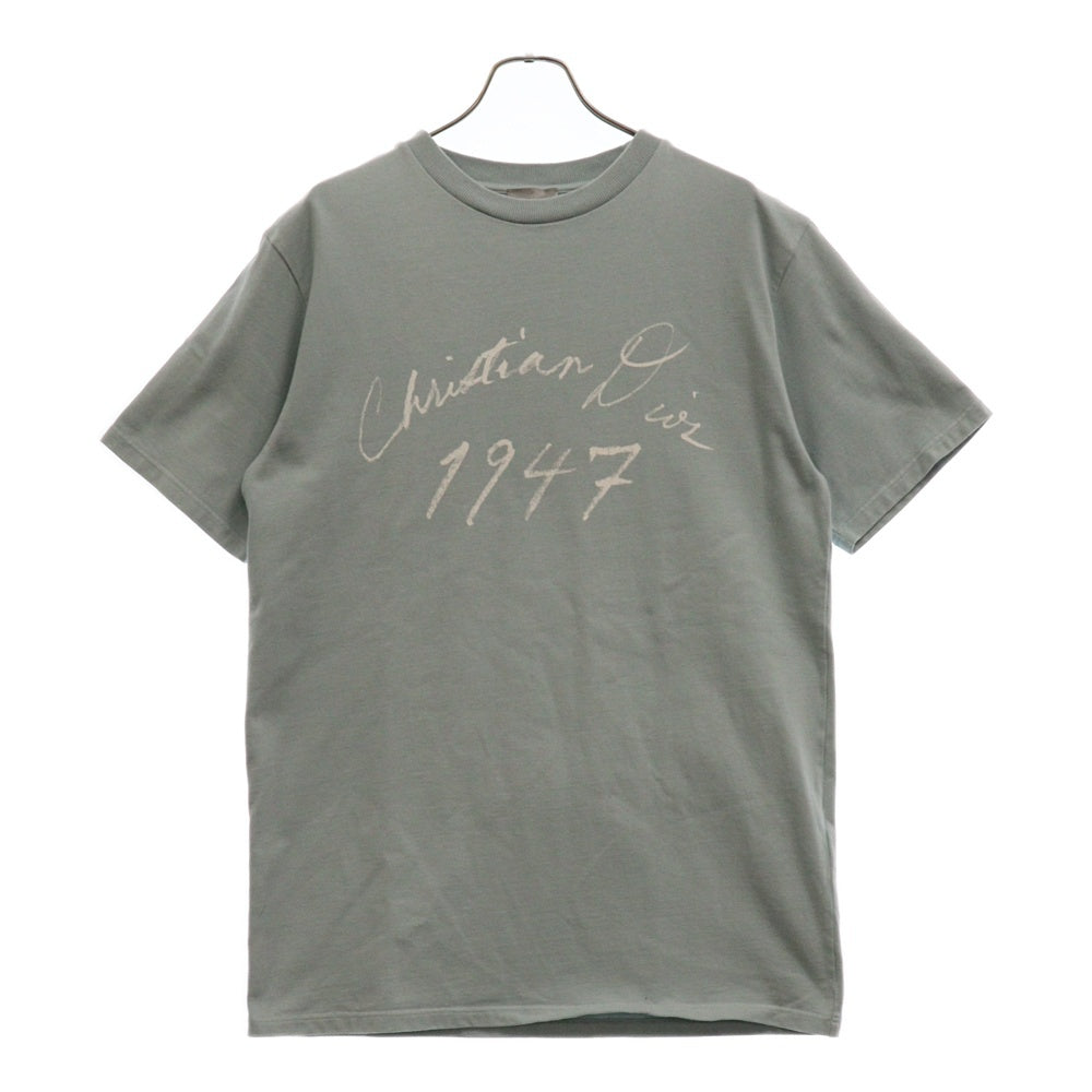 DIOR(ディオール) 24AW ハンドライティングコットンジャージー 半袖Tシャツ カットソー 493J696G0554 ブルー