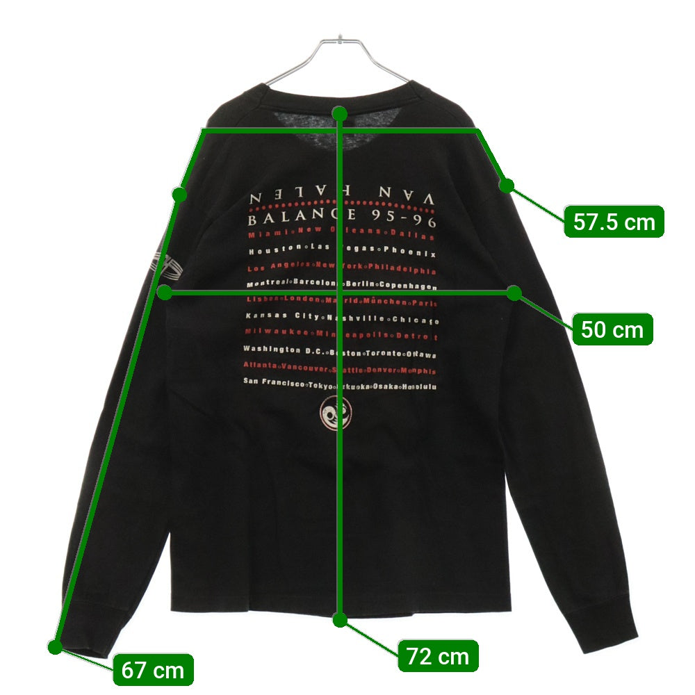 VINTAGE(ヴィンテージ) 90s VINTAGE VAN HALEN 1995 BALANCE TOUR ヴァンヘイレン バランス ツアープリント長袖Tシャツ ブラック