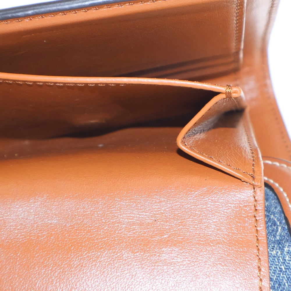 CELINE(セリーヌ) トリオンフ スモールデニムレザーウォレット 財布 ネイビー 10D782EUJ.07AT