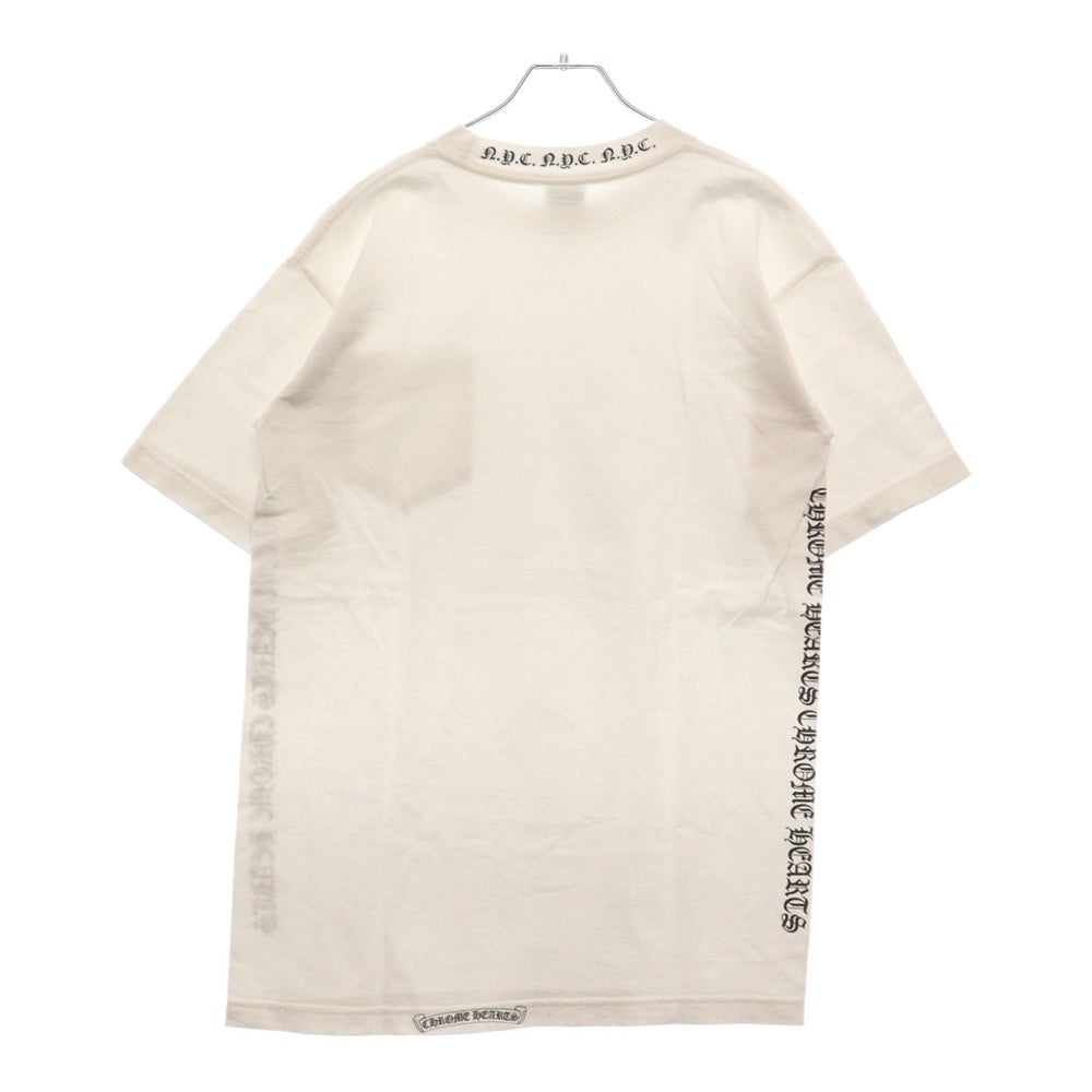 CHROME HEARTS(クロムハーツ) OLD NYC NECK LOGO S/S TEE オールドモデル ネック ロゴ バッククロス プリント 半袖Tシャツ カットソー ホワイト
