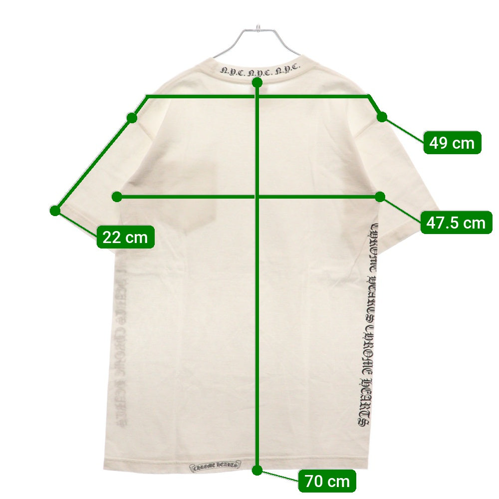 CHROME HEARTS(クロムハーツ) OLD NYC NECK LOGO S/S TEE オールドモデル ネック ロゴ バッククロス プリント 半袖Tシャツ カットソー ホワイト