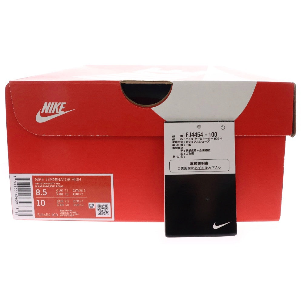 NIKE(ナイキ) TERMINATOR HIGH FJ4454-100 ターミネーター ハイカットスニーカー ホワイト/ユニバーシティーレッド US8.5/26.5cm