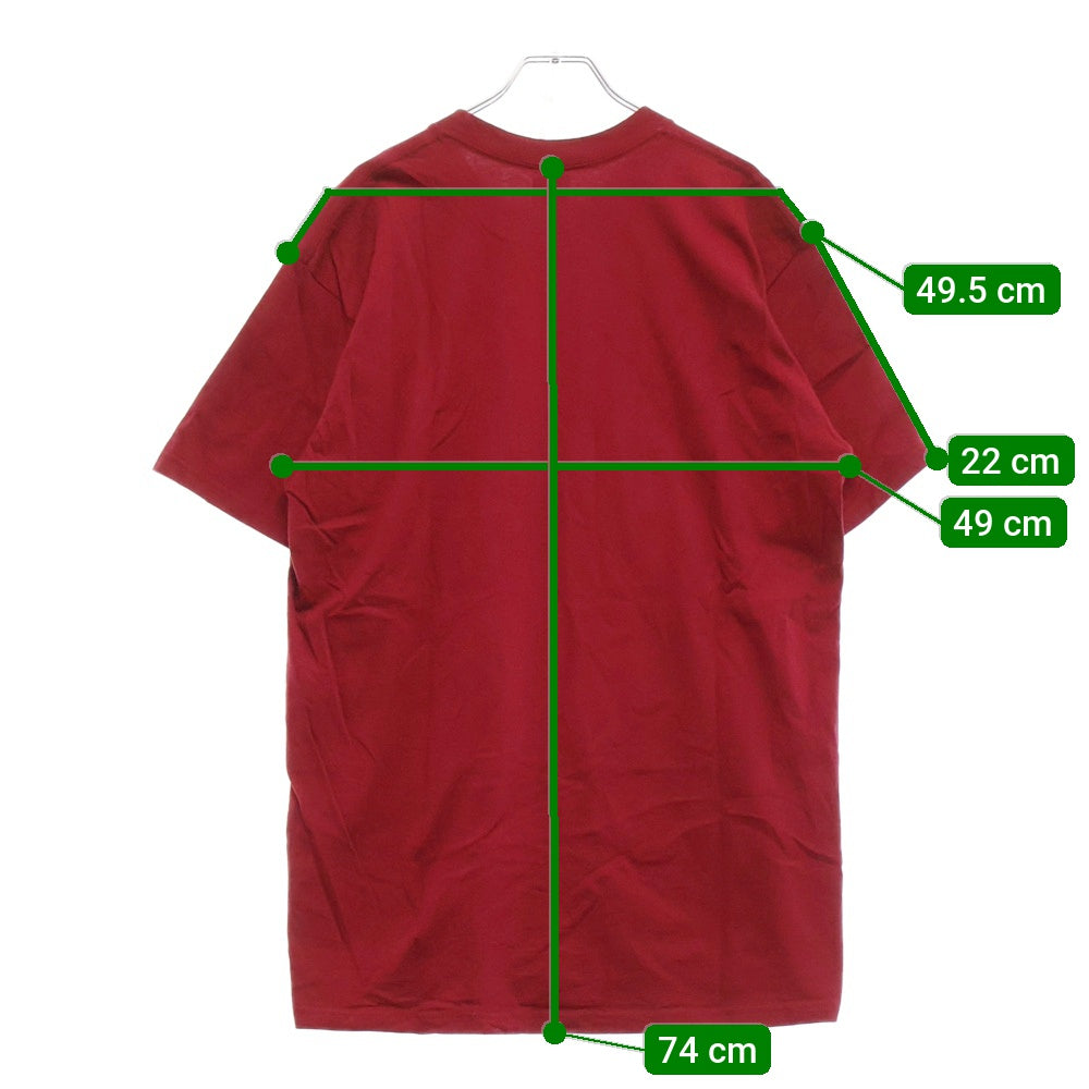 SUPREME(シュプリーム) 24AW×Martine Rose Tee Cardinal ×マーティンローズ ロゴプリント半袖Tシャツ カットソー バーガンディー