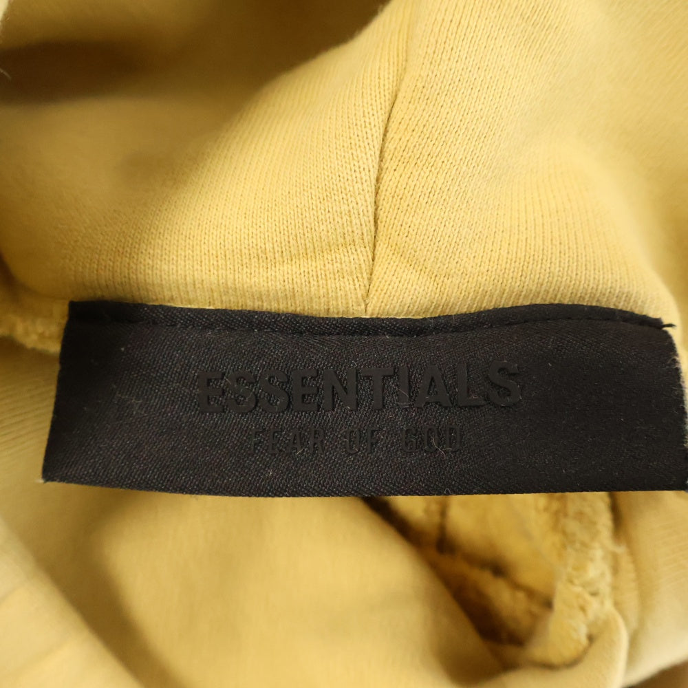 FEAR OF GOD ESSENTIALS(フィアオブゴッド エッセンシャルズ) フロントプリント ヘビーウェイト プルオーバーパーカー イエロー