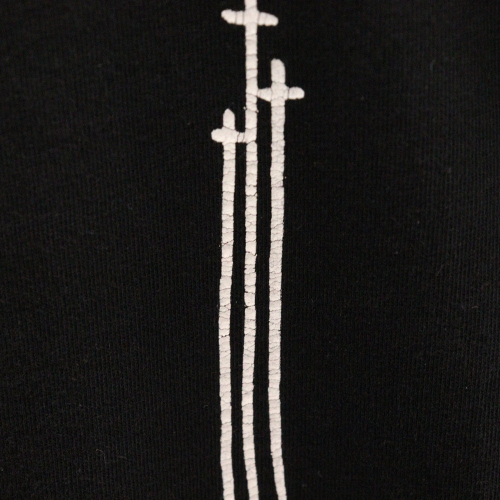 CHROME HEARTS(クロムハーツ) CH POLO L/S BSフレア ブラックロジウムボタン RS3プリント 長袖ポロシャツ ロングスリーブカットソー ブラック