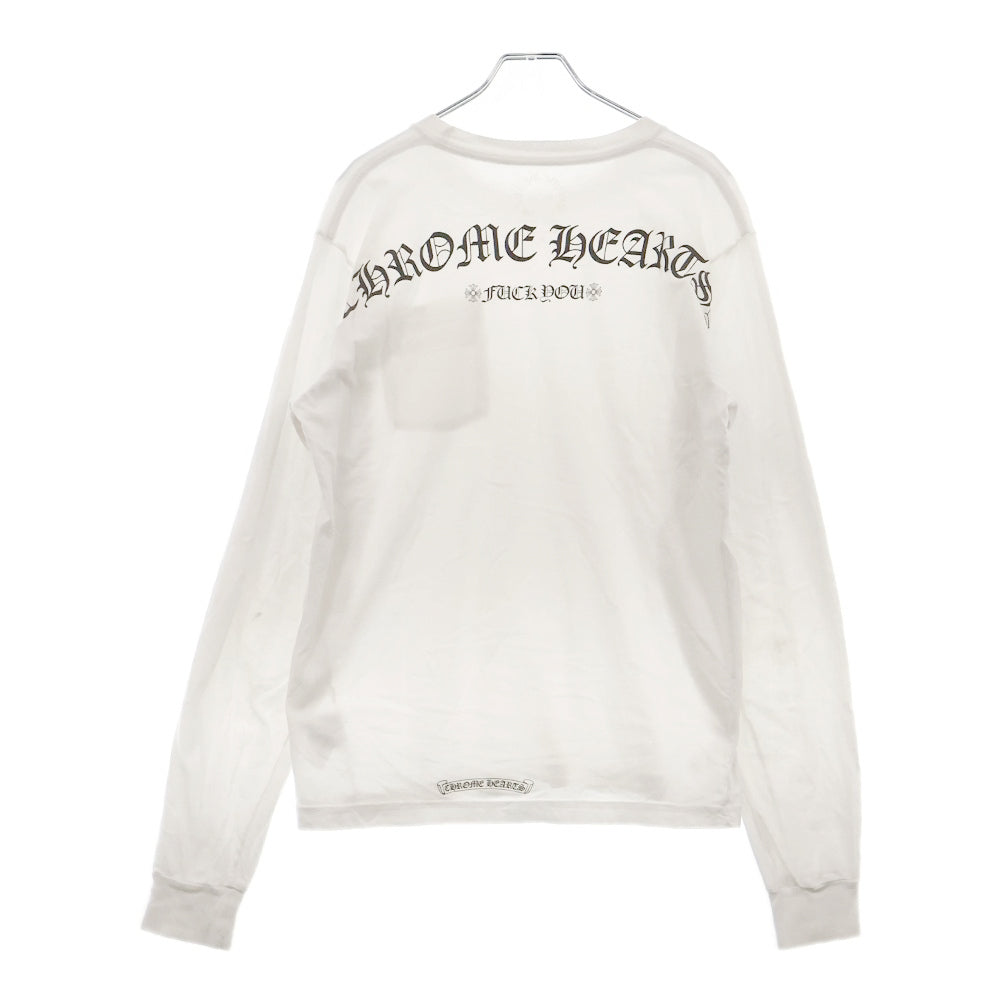 CHROME HEARTS(クロムハーツ) Fuck You L/S Tee ファックユー アーチロゴ 長袖Tシャツ ロングスリーブカットソー ホワイト