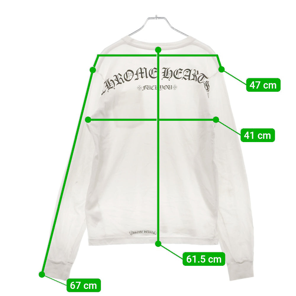 CHROME HEARTS(クロムハーツ) Fuck You L/S Tee ファックユー アーチロゴ 長袖Tシャツ ロングスリーブカットソー ホワイト