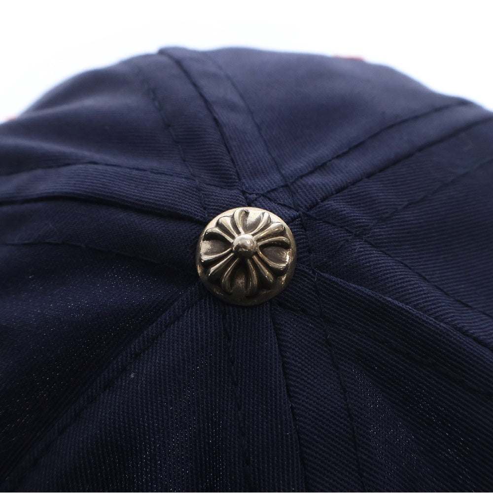CHROME HEARTS(クロムハーツ) Cemetery Cross セメタリークロス刺繍 キングタコ クロスボール付きキャップ 帽子 ネイビー