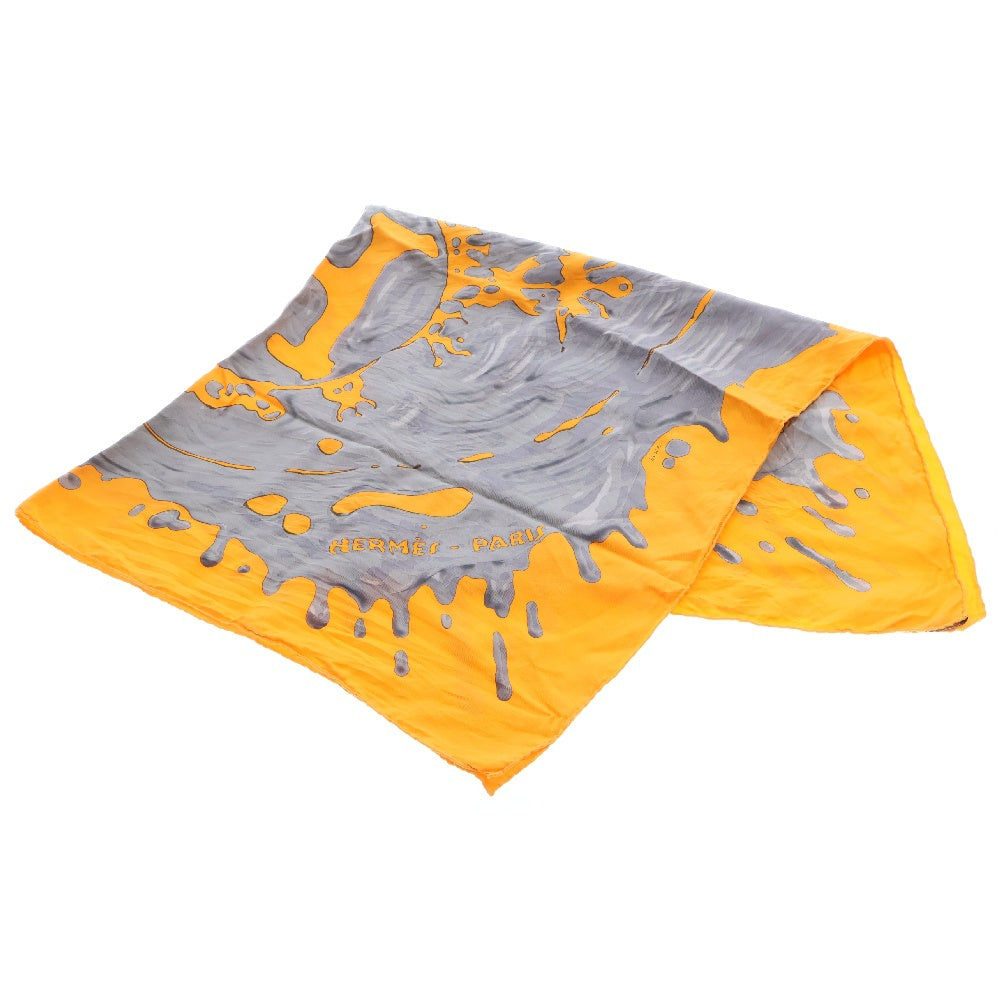 HERMES(エルメス) Peinture Fraiche ペンキ塗りたて カレ90 カヴロッシュ シルクスカーフ オレンジ/グレー