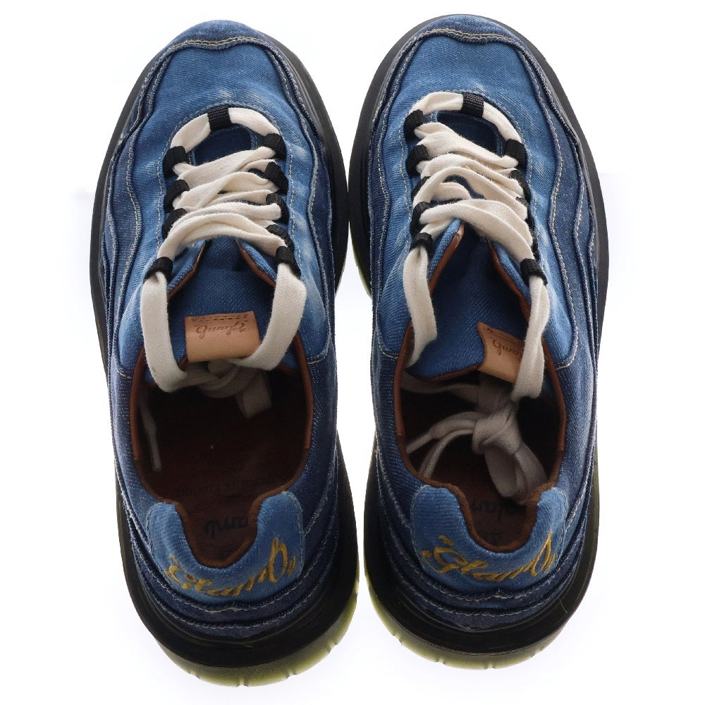 glamb(グラム) 23SS Denim Gradation Shoes デニムグラデーションシューズ ローカットスニーカー GB0223/AC05 インディゴブルー 4/28.5cm