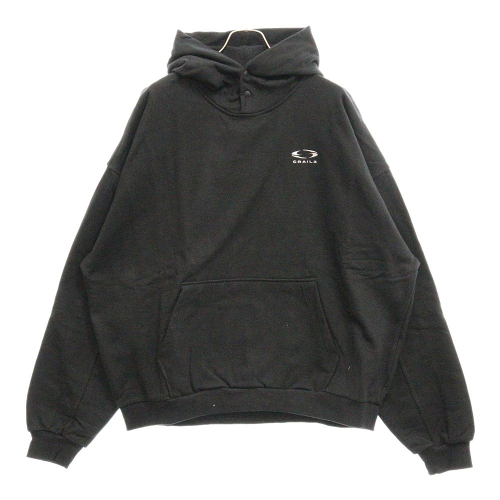 GRAILZ(グレイルズ) 23SS ESSENTIAL OVERSIZED HOODIE エッセンシャルロゴオーバーサイズプルオーバーフーディパーカー GR23SSMH04 ブラック
