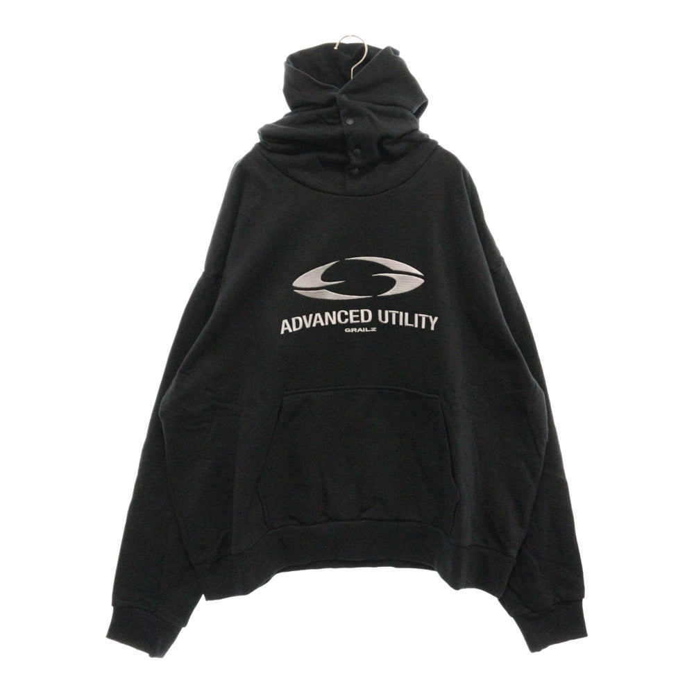 GRAILZ(グレイルズ) 23SS OVAL LOGO HOODIE オーバルロゴプルオーバーフーディーパーカー GR23SSMH01 ブラック