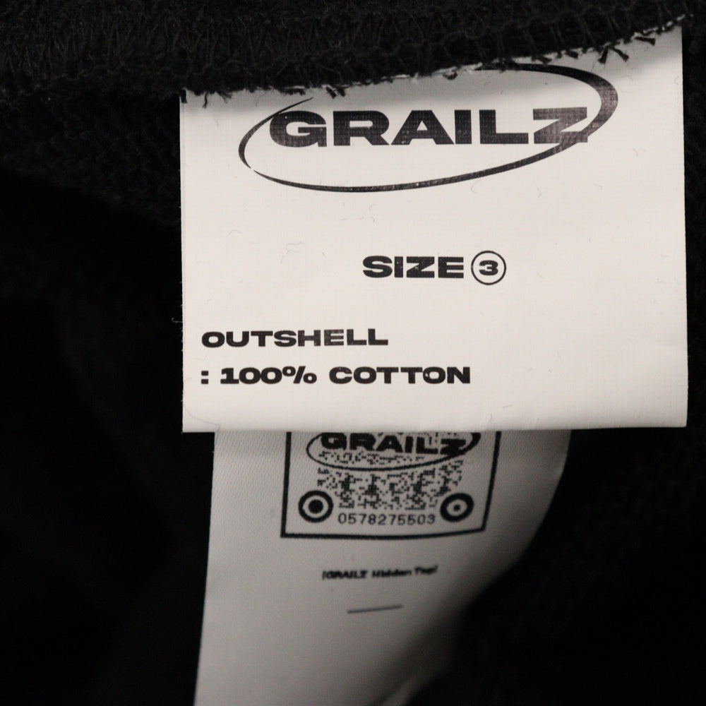 GRAILZ(グレイルズ) 23SS OVAL LOGO HOODIE オーバルロゴプルオーバーフーディーパーカー GR23SSMH01 ブラック