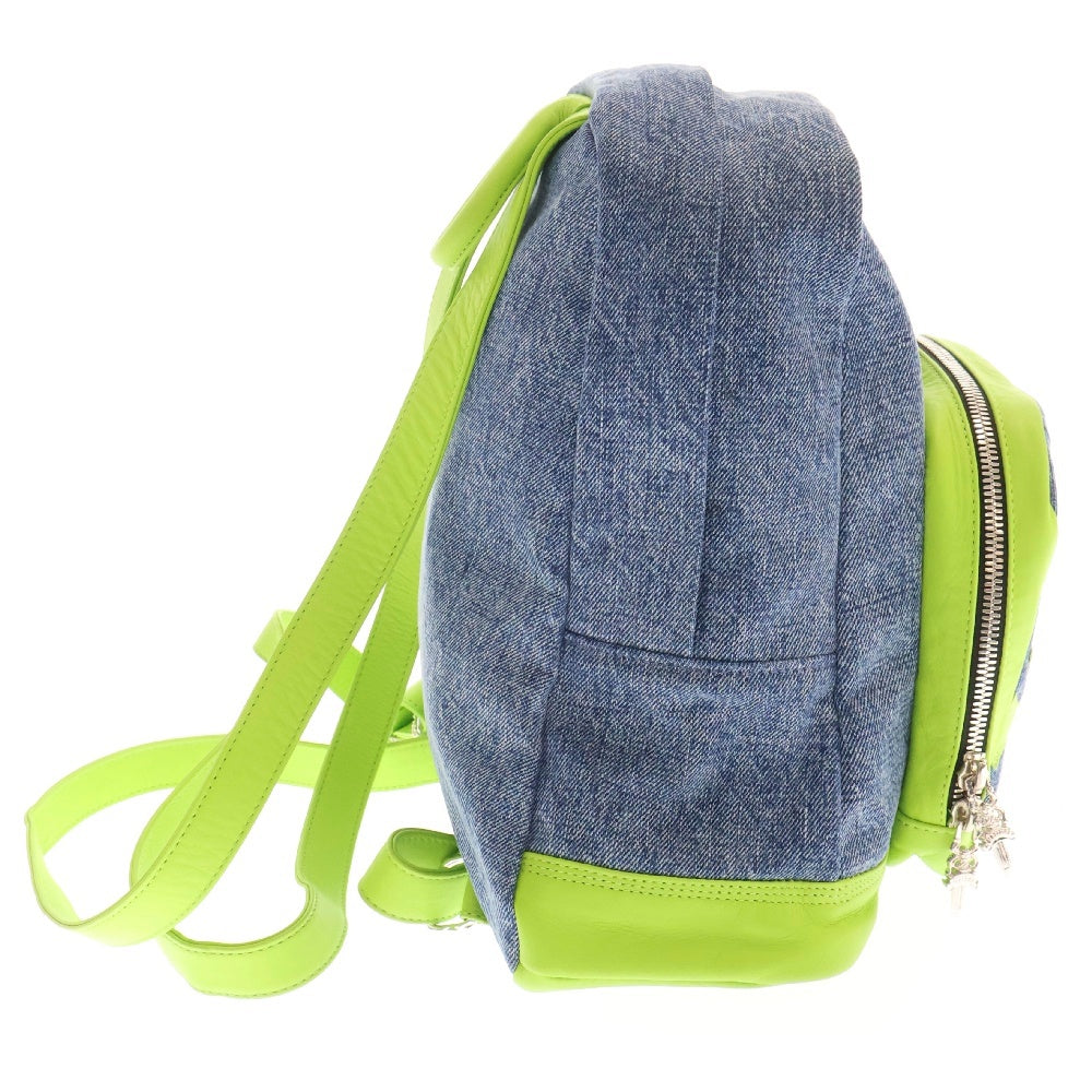 CHROME HEARTS(クロムハーツ) 7TH GRADE MINI DENIM MULTI マルチカラーセメタリークロスパッチ付きデニムミニバックパック リュック インディゴブルー/マルチ