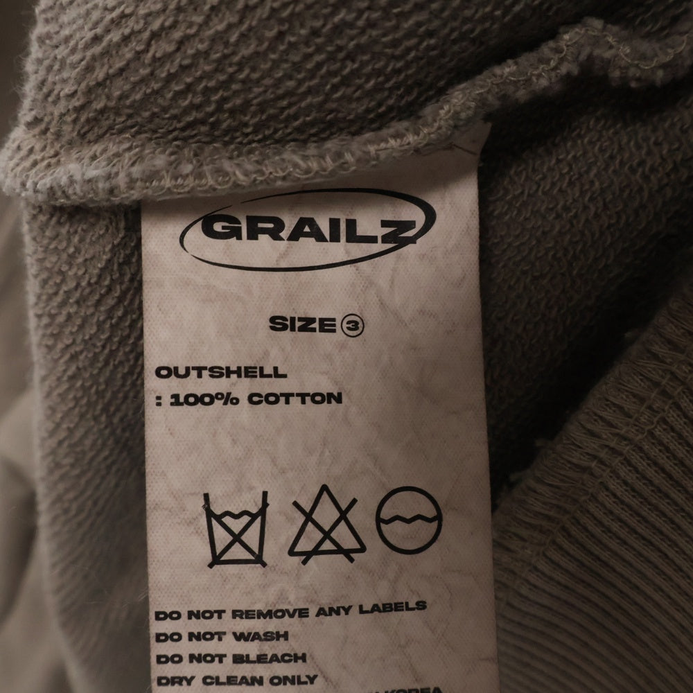 GRAILZ(グレイルズ) 23SS P. DYED STREAMLINE SWEAT ピグメントダイロゴスウェットトレーナー GR23SSMM01 ライトグレー