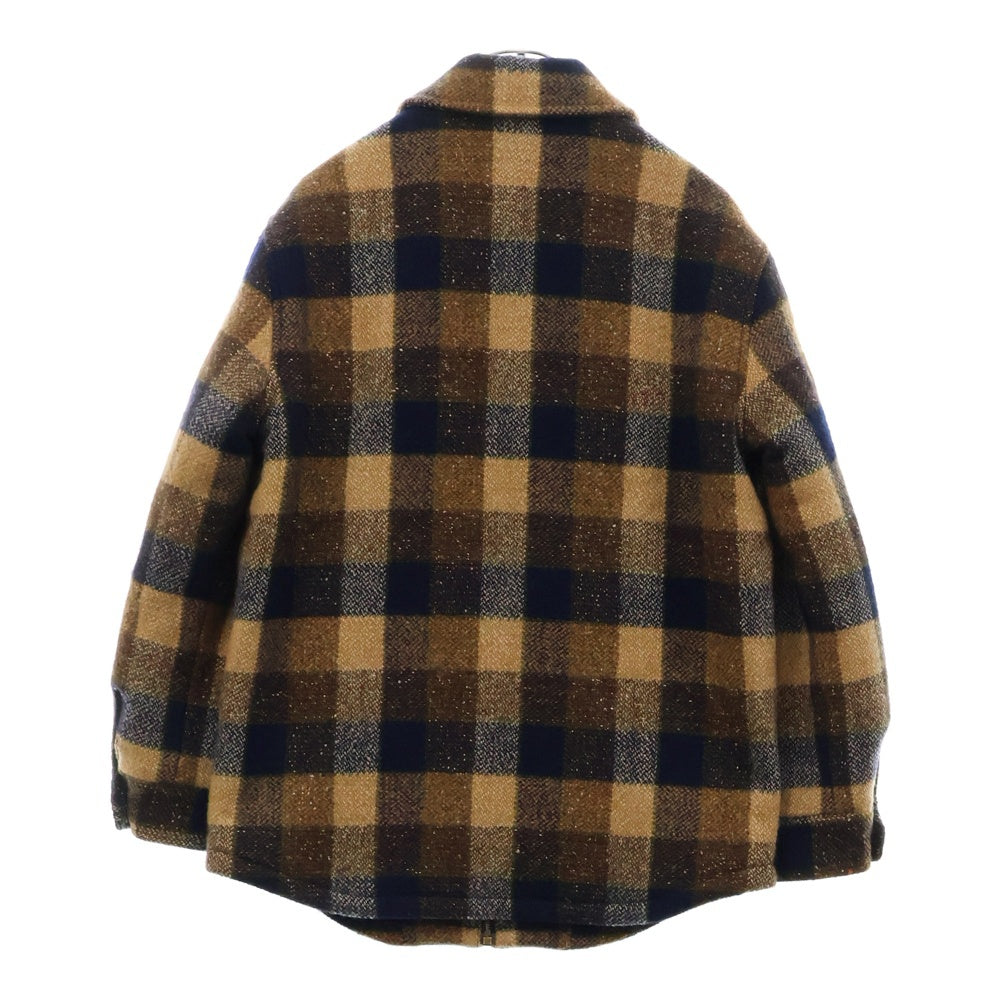 CELINE(セリーヌ) 21AW Oversized Padded Jacket オーバーサイズドチェックツイードパデッドジャケット 2W466758N ブラウン/ネイビー ユニセックス