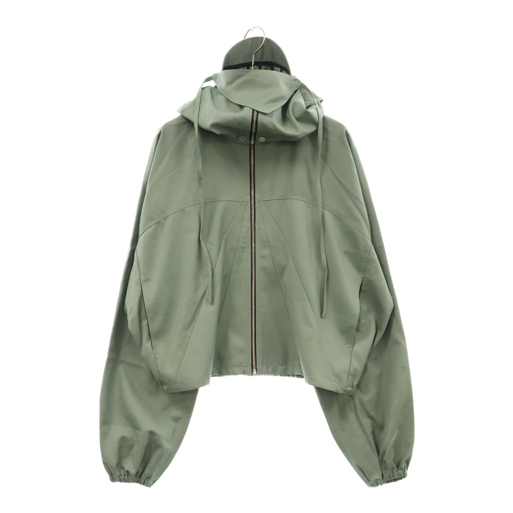 FFFPOSTALSERVICE(トリプルエフポスタルサービス) PARACHUTE CROPPED JACKET TOKYO GREEN フェイスマスクフード パラシュートクロップドジャケット グリーン
