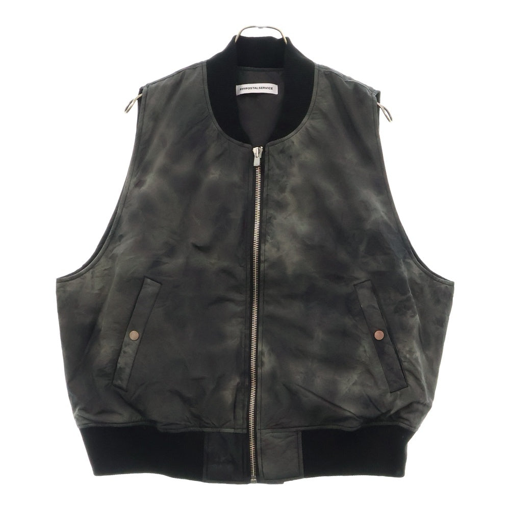 FFFPOSTALSERVICE(トリプルエフポスタルサービス) MA-1 BOMBER VEST ガーメントダイウォッシュドボンバーベスト ブラック/グレー
