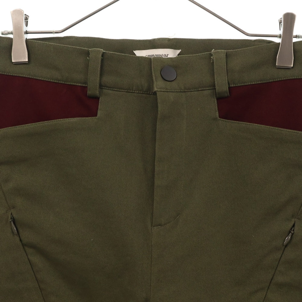 cmmawear(コマウェア) Calathea Curved Seam Trousers カラテアカーブドトラウザーズワークパンツ カーキ