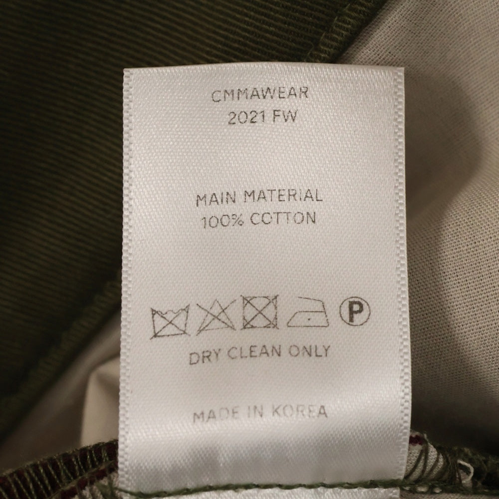 cmmawear(コマウェア) Calathea Curved Seam Trousers カラテアカーブドトラウザーズワークパンツ カーキ