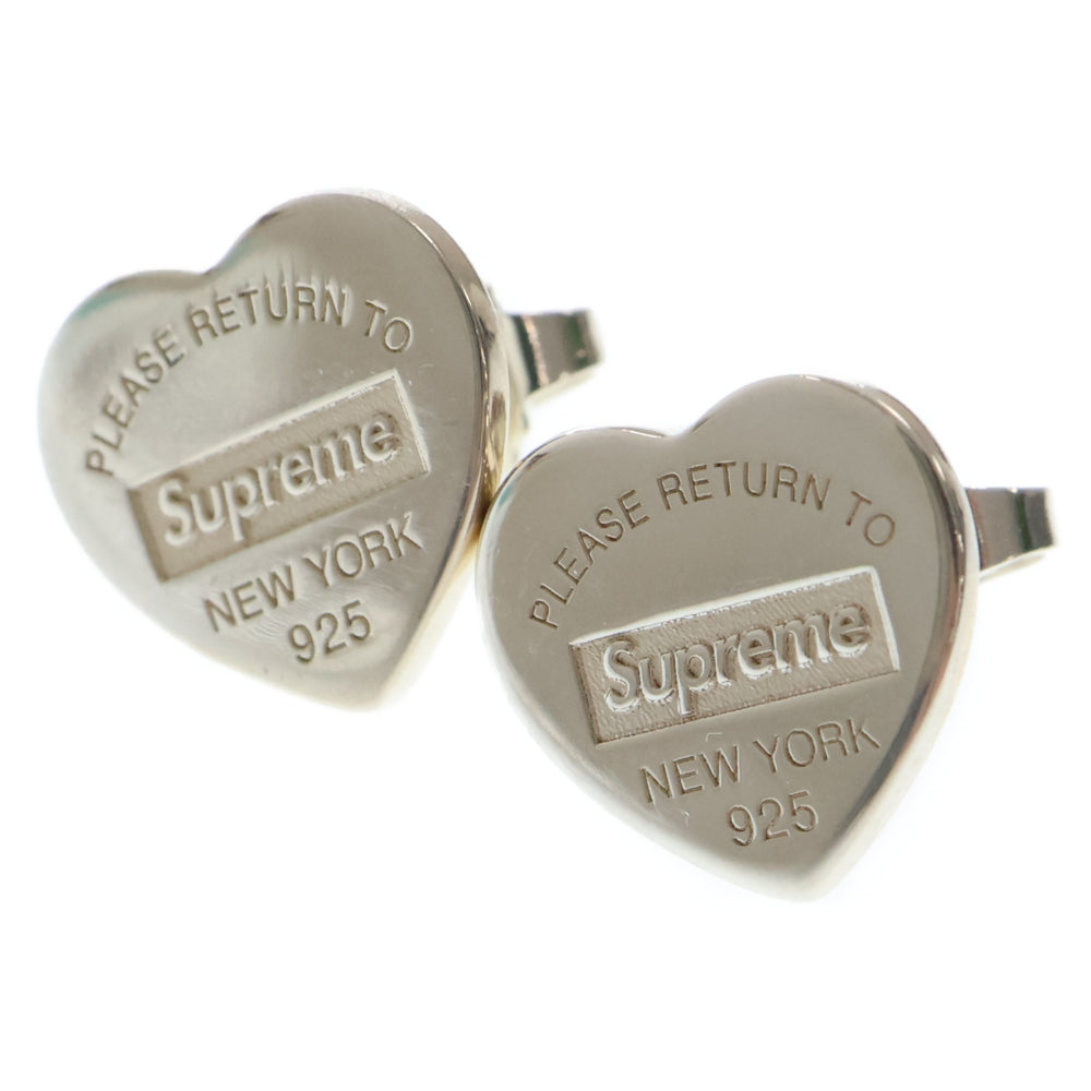 SUPREME(シュプリーム) 21AW×TIFFANY&Co. Return to Tiffany Heart Tag Stud Earrings ティファニー ハートタグスタッドイヤリング ピアス 2セット シルバー