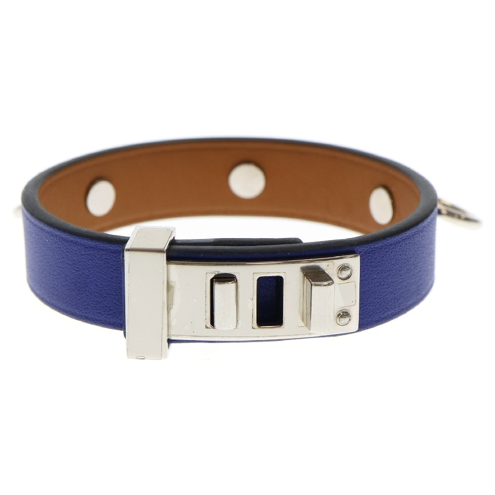 HERMES(エルメス) Mini Dog ミニドッグ レザーブレスレット A刻印 ブルー レディース