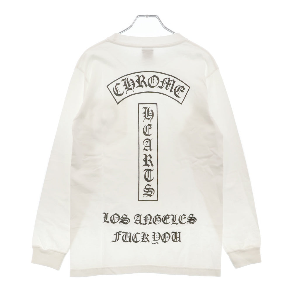 CHROME HEARTS(クロムハーツ) OLD Los Angeles T BAR オールド ロサンゼルス Tバープリント 長袖Tシャツ ロングスリーブカットソー ホワイト