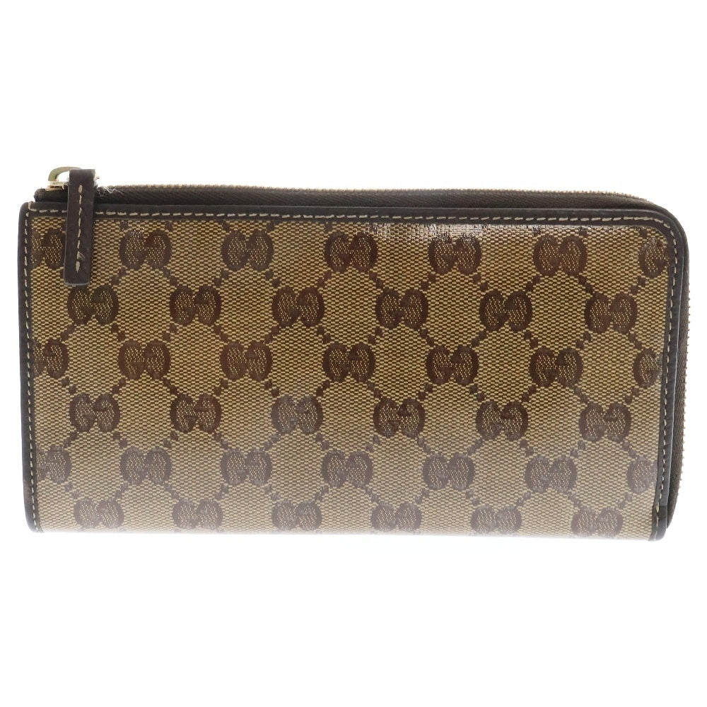 GUCCI(グッチ) GGクリスタル ラウンドファスナー 長財布 332747-525040 ブラウン
